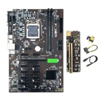 B250 BTC Mining Motherboard with VER009S PLUS Riser 12XGraphics Card Slot LGA 1151 DDR4 SATA3.0 USB3.0 for BTC Miner