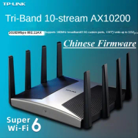 8 Antennas, WiFi6E Wireless Mesh Router Wi-Fi 6 AX10200, 802.11AX, 2.4GHz 574M + 5GHz 9608M, 1000M WAN/LAN, 2.5G SFP / RJ45 Port