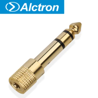 Alctron C2114 3.5mm to 6.35mm audio adapter used in studio, stage performance, gold plated housing