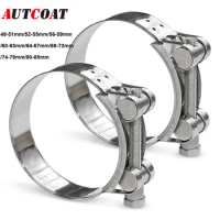 Exhaust Band Seal Clamp, Stainless Steel Muffler Exhaust Band Clamp Adjustable Exhaust Flex Pipe Clamp Connect Accessories