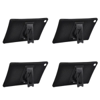 4X For Lenovo Chromebook Duet Case 10.1Inch Tablet Silicone Case With Tablet Stand Function Protective Case(Black)