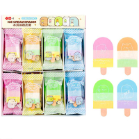 New SUMIKKO GURASHI ice cream eraser Soft Durable Flexible Cube Cute Animal Colored Pencil Rubber Erasers For School Kids Jelly colored pencil erasers Stationery Gift