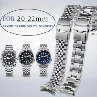 Watches Accessories 316L Stainless Steel Bracelet for Seiko 5 SRPD63K1 Skx007 009 Strap Men Silver WatchBand SILVER BELT 20 22mm