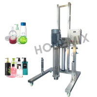 Hone small batch 15-200L liquid shampoo mixer detergent soap making machine movable pneumatic lifting homogenizer
