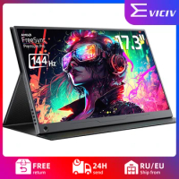 EVICIV 17.3" 144Hz Portable Gaming Monitor AMD FreeSync 1080P FHD Computer Display HDR IPS Laptop Screen Extender w/VESA &amp; Case