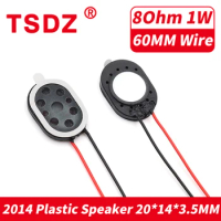 5Pcs/Lot 2014 Internal Magnetic Plastic Speaker 8Ohm 1 Watt Elliptical Flat Panel MP3 Speaker Wire Length 60MM 20*14MM 8R 1 Watt