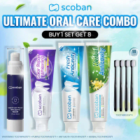 SCOBAN Ultimate Oral Care Combo Set Toothpaste Cleaning and Whitening Kit for Deep Clean Teeth Fresh
