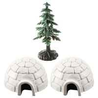 Polar Igloo Christmas Tree Figurines Set Miniature Realistic Decorative Simulated Igloo Ornament Christmas House Statues Toy
