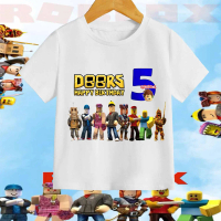 เสื้อยืดวันเกิดเด็ก 5 ขวบ ลาย Roblox DOORS | Happy Birthday Tee เด็กชาย สุดเท่