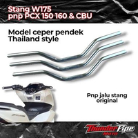 Stang Stir W175 Original PCX 150 160 Chrome Dan Hitam Powder Coating 2mm Medium Pendek Pnp Jalu Stan