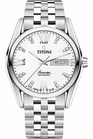 TITONI 梅花錶 空中霸王系列 機械腕錶(93709S-385)-41mm-白面鋼帶【刷卡回饋 分期0利率】