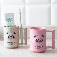 ♚MY COLOR♚創意熊貓竹節造型杯 環保小麥 刷牙杯 卡通 洗漱杯 杯子 漱口杯 牛奶杯 水杯【F52】