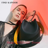 FIND KAPOOR Fashion Small Tote Bag for Women Designer Letters Handbags Luxury Pu Leather Shoulder Cr