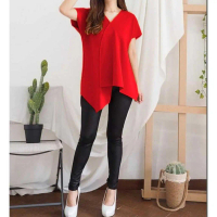 TERBARU REAL PICTURE Blouse Wanita Rieny / Blouse Scuba / Blus BIG SIZE / Atasan Natal Dan Imlek L ,