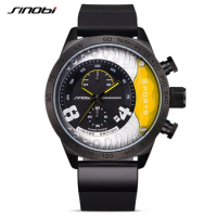 SINOBI Creative Men's Sports Watches Fashion Racing Functional Men's Wristwatches Waterproof Geneva Quartz Men Sports Watch