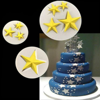 【嚴選&amp;現貨】三個星星矽膠模 星星翻糖模 蛋糕矽膠模 巧克力模 餅乾模 果凍模 蛋糕模 翻糖餅乾模 烘焙工具