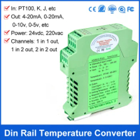 Thermal Resistance To 4-20mA Signal Isolator Temperature Converter Pt100 To 0-10V