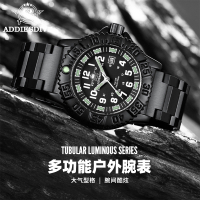 addies รุ่นใหม่ 050S นาฬิกาผู้ชาย   ผู้ผลิตนาฬิกาสายพานเหล็กเรืองแสงมัลติฟังก์ชั่นกีฬา wrist watch~