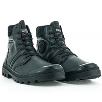 出清 PALLADIUM PALLABROUSSE CUFF WP+ 黑 防水 皮革 高筒 男女段 77982-001