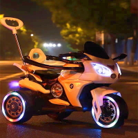 兒童電動摩托車男寶寶三輪車可坐人女小孩幼兒充電瓶遙控玩具童車