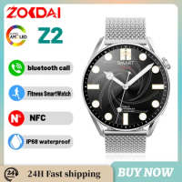 Zordai Z2 Smart Watch Men 412*412 HD Full Touch Screen GPS Trajectory Heart Rate BT Call NFC IP68 Waterproof ECG+PPG Smartwatch