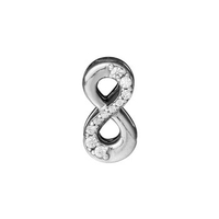 Genuine 925 Sterling Silver Clear CZ Sparkling Infinity Clip Charm Beads Fits Original Reflexions Bracelet DIY Jewelry Making