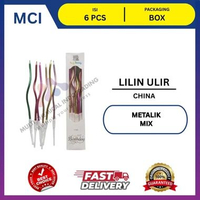 LILIN METALIK SPIRAL METALLIC CANDLE ULANG TAHUN || 1 BOX ISI 6 PCS