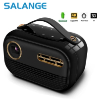 Salange P16 Mini Projector Android 9.0 Smart Pocket 3D 4K 1080P Support Miracast Airplay 5G Wifi Home Video Game Proyector