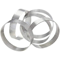 Stainless Steel Perforated Tart Ring, 20Pcs 5Cm Perforated Cake Mousse Ring,DIY Round Tart Rings For Baking Dessert Ring