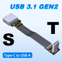 Aerial FPV USB 3.1 Type A to Type C Elbow Flexible Flat Ribbon Cable For GPS Photography Gopro DSLR Brushless Handheld Gimbal