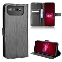 For Asus ROG Phone 6 Luxury Flip Diamond Pattern Skin PU Leather Wallet Stand Case For Asus ROG Phone6 Pro ROG6 Phone Bag