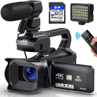 KOMERY YouTube Camcorder 4K Ultra HD camera Camcorders 64MP Streaming Camera 4.0"Touch Screen Digital Video Camera