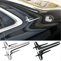 1Pairs 3D ABS Black Silver Car Side Fender Emblem Badge Sticker Decals For Mercedes Benz C200L E260L E300L E350L Accessories