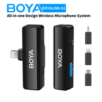 BOYA BOYALINK A Wireless Lavalier Microphone for iPhone iPad Android Phones Type C DSLR Camera Youtube Live Streaming Recording