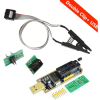 SOIC8 SOP8 Flash Chip IC Test Clips Socket Adpter Programmer BIOS + CH341A 24 25 Series EEPROM Flash BIOS USB Programmer Module