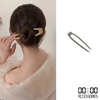 【00:00】盤髮髮簪/韓國設計個性拉絲金屬極簡造型盤髮髮簪(4款任選)