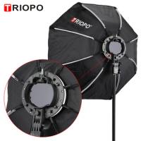TRIOPO KX65 Umbrella Softbox Portable Outdoor Octagon For flash yongnuo YN200 yn560 iv Godox AD200 V1 tt350 Flash Speedlite Soft