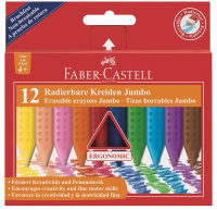 德國 Faber-Castell 輝柏 122540 握得住 可擦拭大三角粗芯蠟筆 (12色)