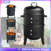 【COD】Alat Panggang BBQ Grill Panggangan Oven Smoker Grill Smoker BBQ Drum Grill Barbeque Grill Smoke