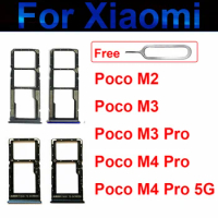 Sim Card Trays For Xiaomi Mi Pocophone M2 M3 M4 Pro 5G SIM Card Slot SD Memory Card Reader Socket Holder Adapter Repair Parts M4