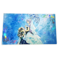 YuGiOh Teardrop The Rikka Queen YGO Foil Playmat Holographic Mat Shinny Holo Playmat Collection Anime Game Mat Custom Desk +Bag