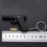 Small/Big Anti-stress Metal Glock 17 Keychain Miniature Model Gun Toys Pistol Portable G17 Shell Ejection Assemble Disassemble