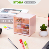 STORA LACI PENYIMPANAN MINI 6 KOMPARTEMEN - PINK