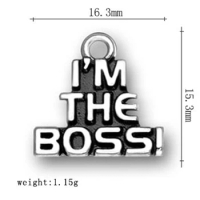2021 New Metal Alphabet I'm The Boss Word Charm Jewelry charms for bracelets
