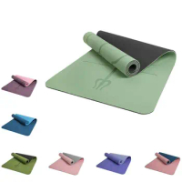 Non-Slip Yoga Mat With Alignment Marks Width 80cm TPE Exercise Fitness Mat For Home Workout Outdoors Travel Dropship