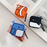For Samsung Galaxy Buds 2 pro/Buds Live/Buds pro/Buds 2,Cute Cartoon Creative whale Design Silicone Earphone Case with Hook