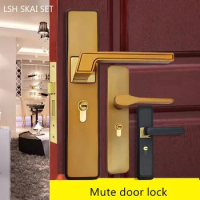 High Quality Mute Bedroom Door Lock Zinc Alloy Door Handle Deadbolt Lockset Indoor Security Door Locks Home Hardware Fittings