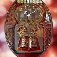 Jam Dingding Kaligrafi Embos Oval Jam Unik Dan Mewah
