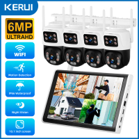 KERUI Wireless 6MP WIFI IP Dual Lens Camera 8CH NVR Kit Home Security System Surveillance Video Reco