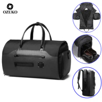 OZUKO Travel Bag Multifunction Men Suit Storage Large Capacity Luggage Handbag Male Waterproof Travel Duffel Bag Shoes Pocket